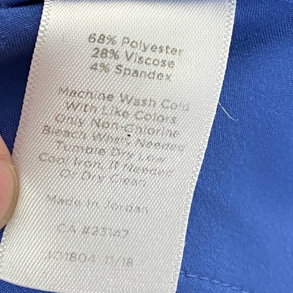 Talbots Hampshire Ankle Pants Blue Chambray Size 14 Textured High Rise Stretch - Picture 10 of 11